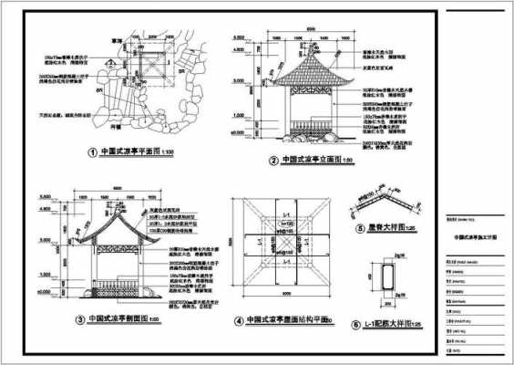 亭子主要结构图（亭子结构图 拆解）