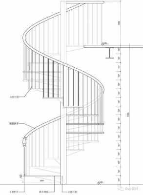 弧形楼梯cad结构（弧形楼梯立面图cad）
