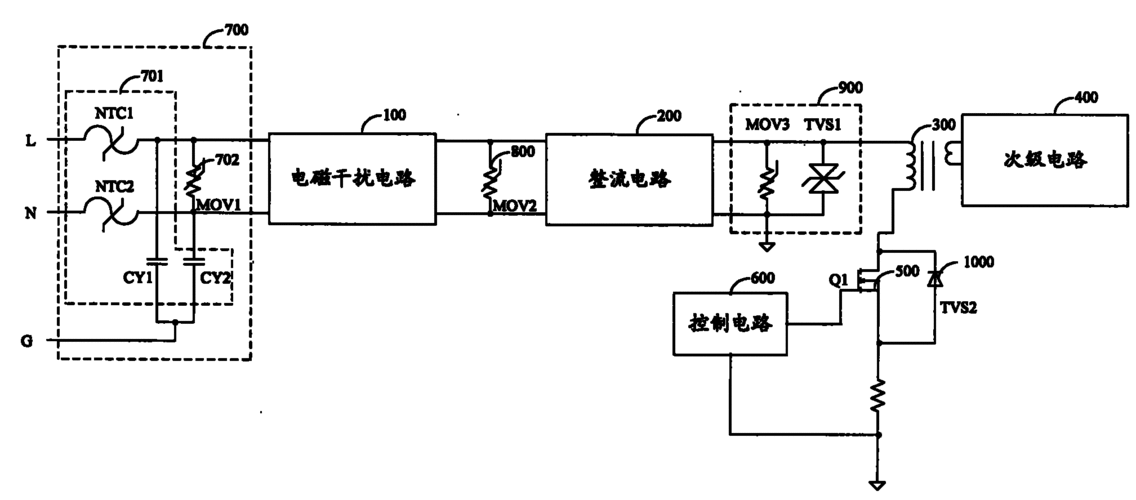 路灯电源结构（路灯电源结构示意图）