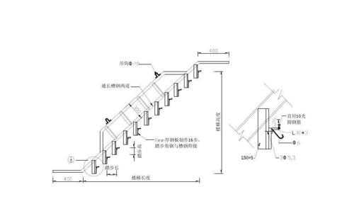 踏步式钢结构楼梯（钢结构楼梯踏步计算法）