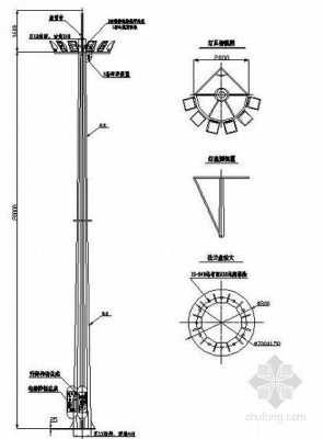 灯杆结构cad（灯杆图纸转成效果图）