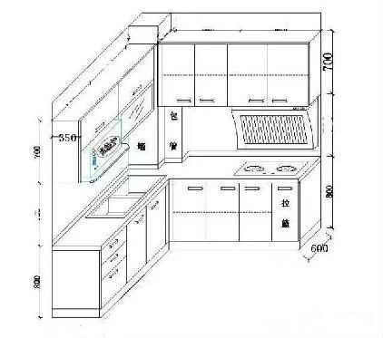 cad厨房吊柜结构（cad吊柜平面怎么表示）