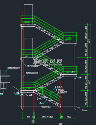 钢制楼梯结构图（钢楼梯结构简图）