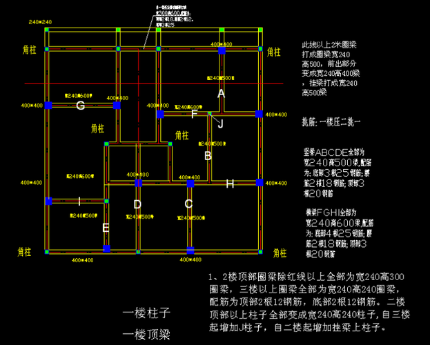 别墅梁柱结构图（别墅的梁和柱子一般多大）