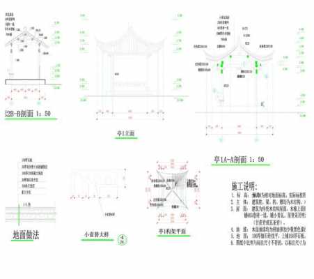 长廊凉亭结构图（长廊亭子设计图）