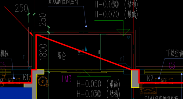 阳台按结构底板（阳台结构底板水平投影面积）