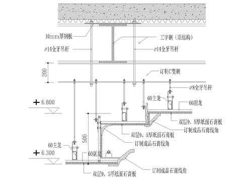 天花龙骨cad结构（天花龙骨施工图）